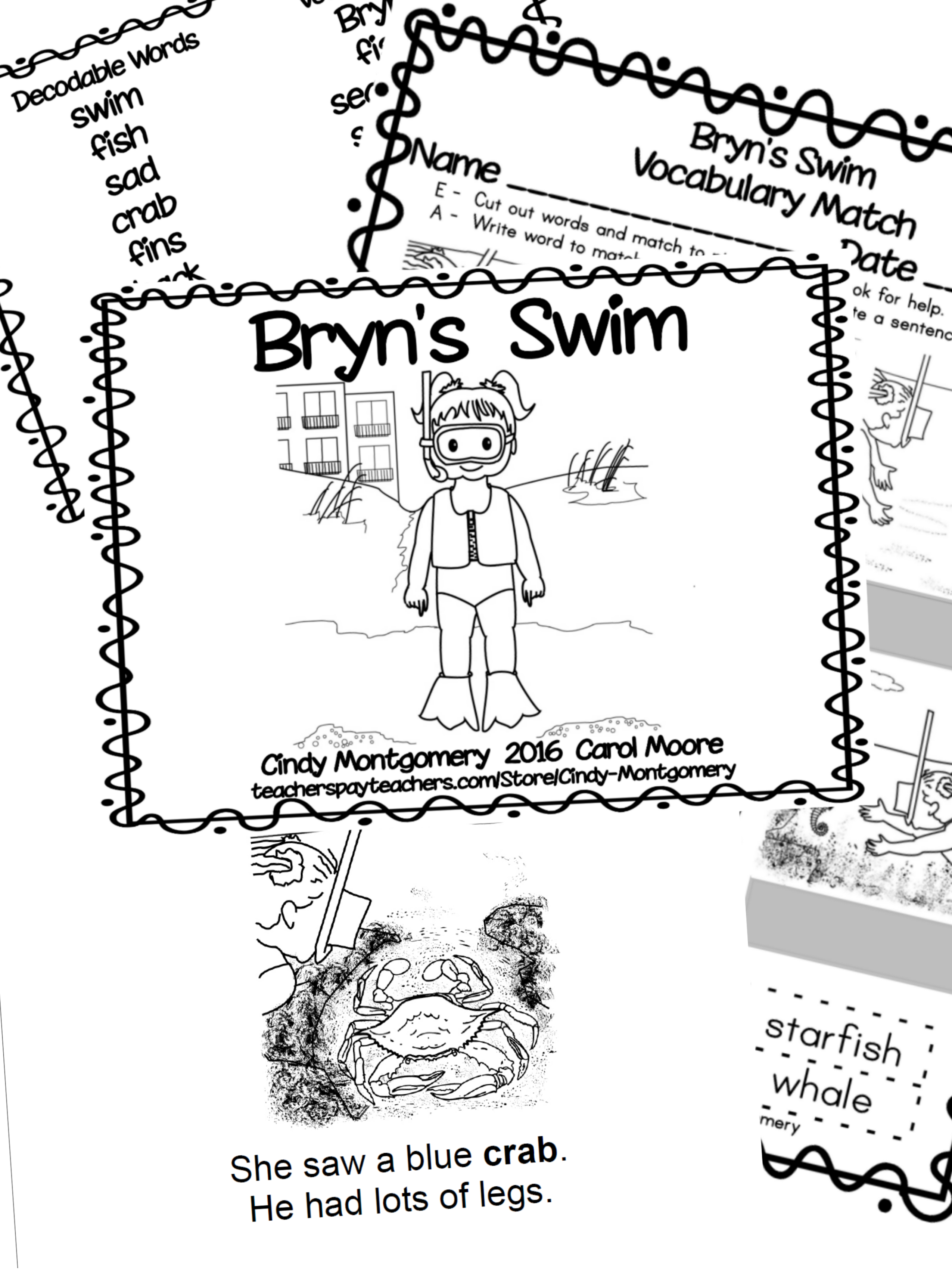TpT Bryn's Swim Emergent Reader @ Every Day is the Weekend!
